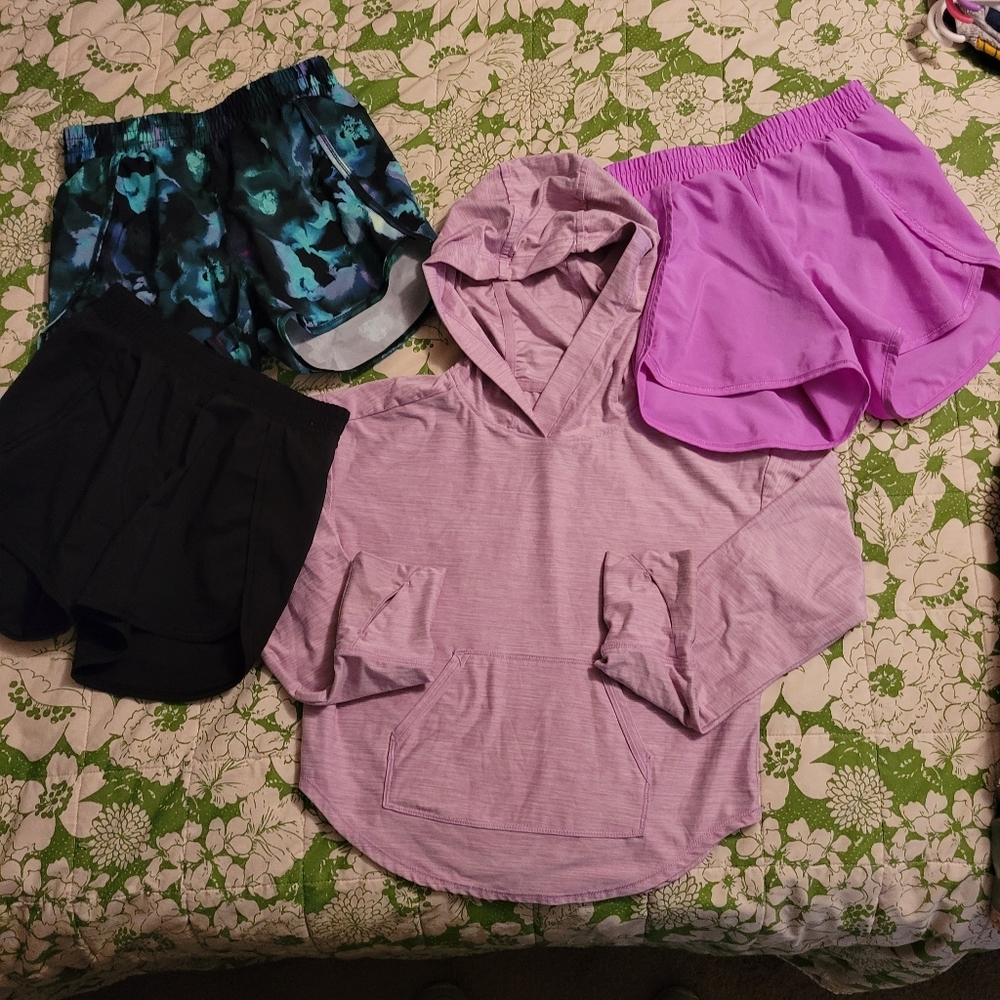 Set of Three Pairs of Girl's All in Motion Athletic Shorts and a Bonus